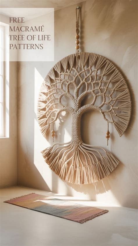 Macrame Tree of Life Tutorial On 8 Inch Hoop 的图像结果