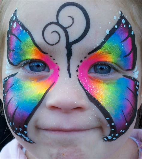 Rainbow butterfly facepaint by Making Faces Girl Face Painting, Face ...