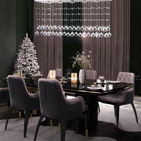Modern Rectangular Crystal Ball Chandelier - Dining Room - Sofary