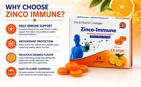 Buy Zinco-Immune Zinc & Vitamin C Lozenges 50mg + 8mg | Immunity ...