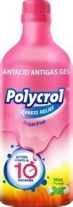Polycrol Xpress Relief Antacid Gel for Acidity, Sugar-Free, Mint Flavor ...