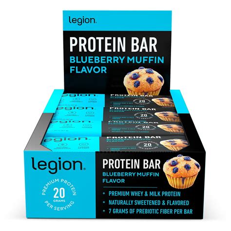 Legion Protein Bar Blueberry SBF3 Muffin - 100% Whey Protein, Protein ...