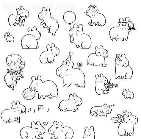 Capybara coloring pages | 30 Images for coloring