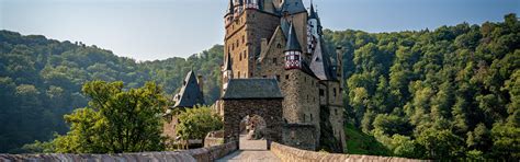 Download wallpaper forest, bridge, castle, Germany, Germany, Eltz ...