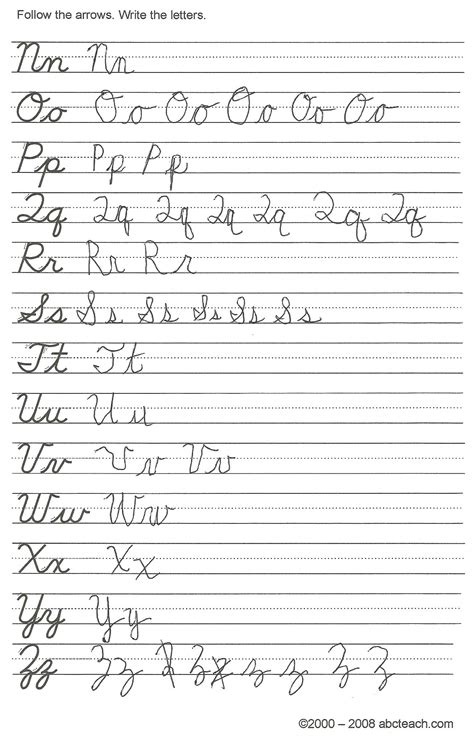 Cursive Practice Sheets For Adults