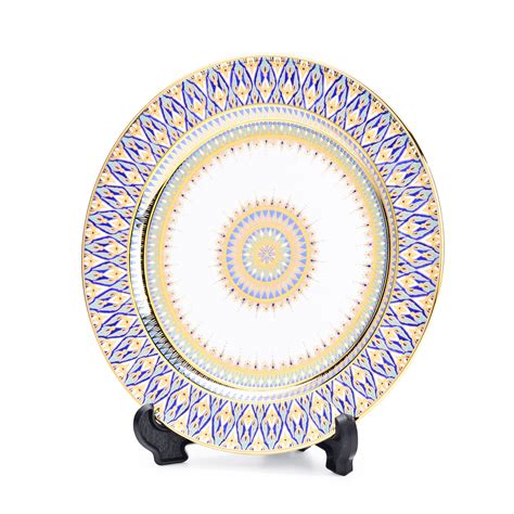 Benjarong Plate (Blue) – KanitThai