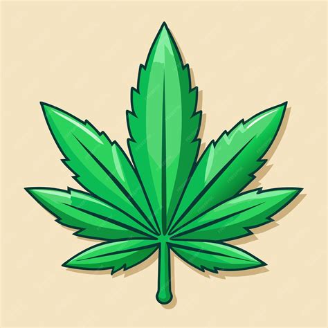 Marijuana leaf clipart cartoon style vector illustration | Premium AI ...