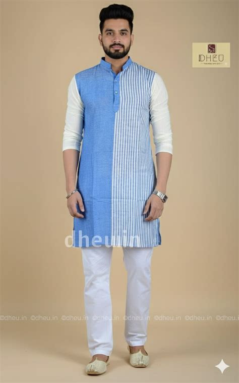 Pure Cotton Khadi Stripe kurta | Dheu