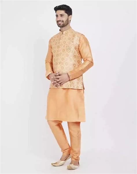 Orange Self Highlighted Design Kurta Set – South India Shopping Mall