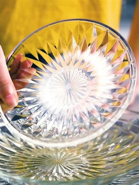 水果盘玻璃盘子家用KTV创意现代客厅透明钻石盘大小号套装干果盘-阿里巴巴