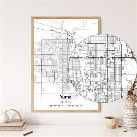 Yuma City Map Print, Yuma Arizona Map Poster, USA City Street Map, Map ...