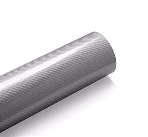 High Gloss 7D Silver Carbon Fiber Vinyl Wrap for Automotive with Air ...