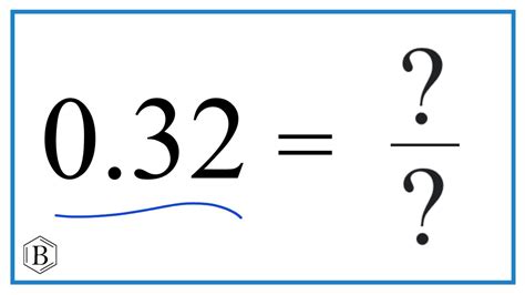 0.32 as a Fraction (simplified form) - YouTube