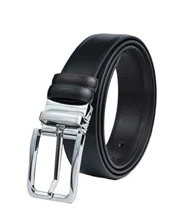 ROZET® 35MM Men's Belt | Vegan Leather | Formal | Reversible | Black ...
