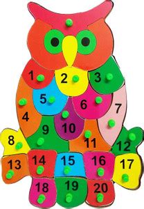Khilonewale Wooden Puzzles Set for Toddlers 2 3 4 Years Old, Owl Number ...