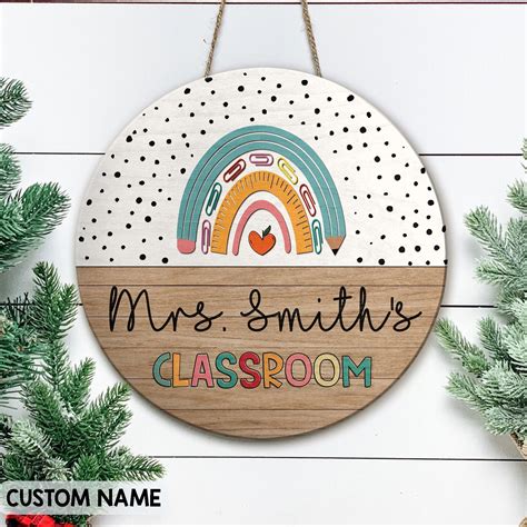 Personalized teacher name sign teacher door sign back to school gift ...
