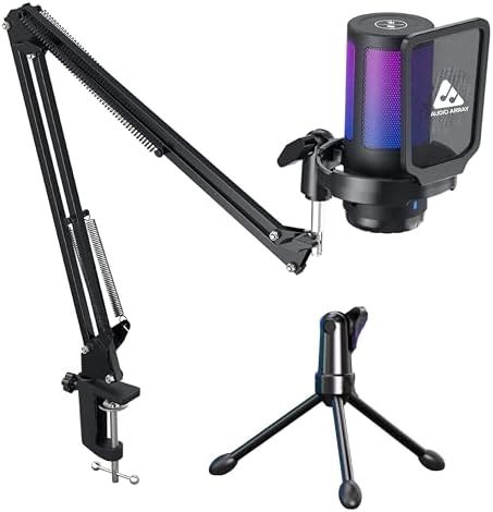 Audio Array AM-C46 Professional RGB USB Condenser Microphone Kit ...