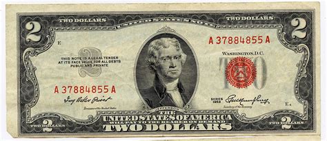 Lot - $2 Dollar Bill Series of 1953 Red Seal