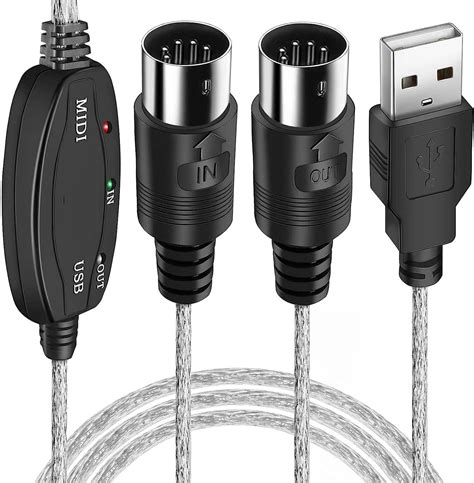 VOOCME USB Midi Cable Lead Adaptor for Musical Keyboard to PC Laptop ...