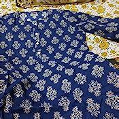Buy SIDDHANAM Blue Printed 100% Pure Cotton top at Amazon.in