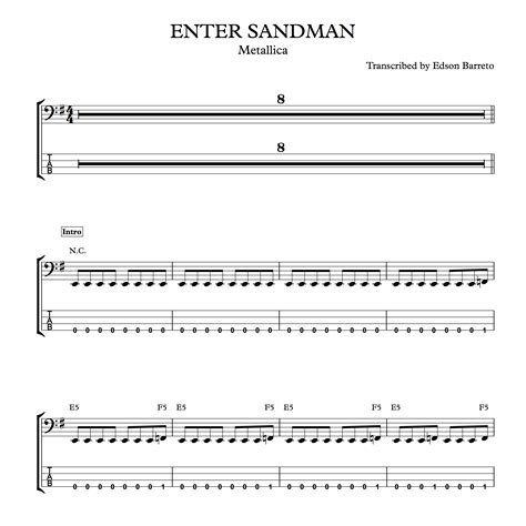 Enter Sandman Tablature