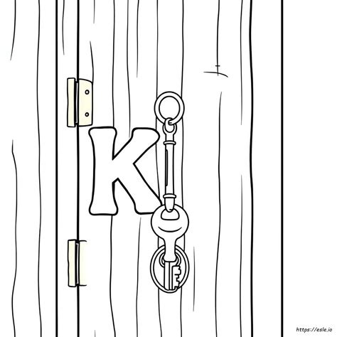 K Is For Key Coloring Page