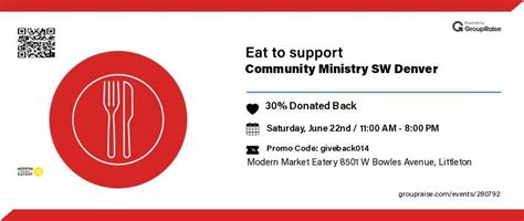 Modern Market Eatery Fundraising Event for Community Ministry, Modern ...