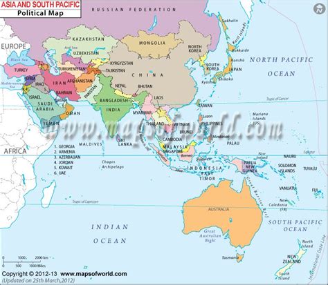 Asia South Pacific Map: Detailed & Interactive