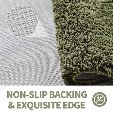 CozeCube Olive Green Bath mats for Bathroom Non Slip, Ultra Soft Fluffy ...