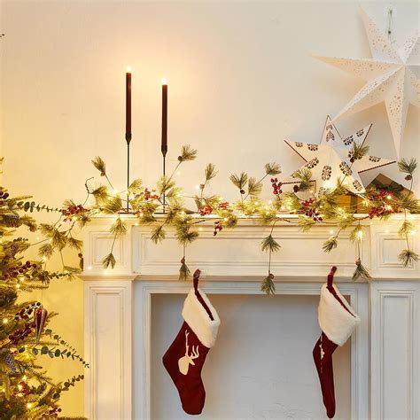 MISSPIN 2 Pack Christmas Garland with Lights, Total 12FT India | Ubuy