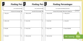Simple Percentages Worksheet | Teacher-Made Resource