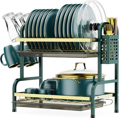 Amazon.com - Dish Drying Rack,2 Tier Stainless Steel Dish Rack ...