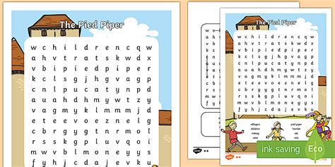 The Pied Piper Wordsearch