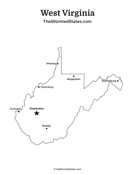Free Printable State Map of West Virginia with Cities (Labeled) | The ...