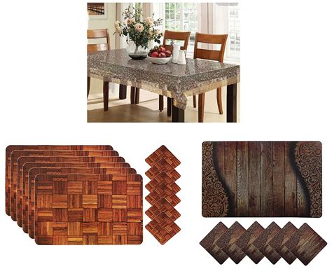 Buy Kuber Industries 6 Seater 3D Dining Table Cover - Gold & Dining ...