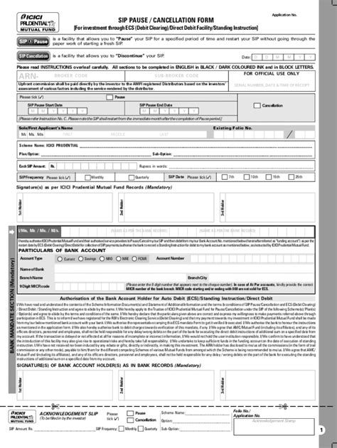 SIP Pause Cancellation Form - Blank Fillable Template | Fill Out, Print ...