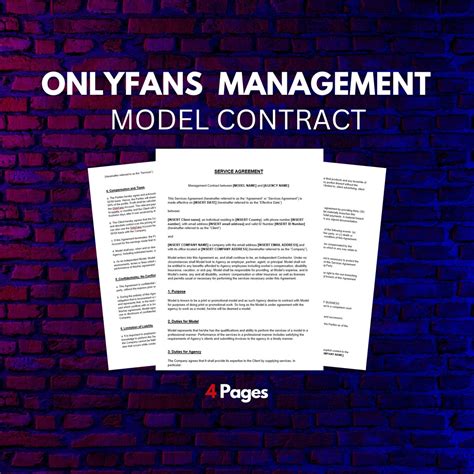Onlyfans Management Contract | Agency Model Contract | Service Agreement | Legal Document - Etsy
