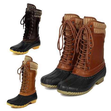 Women's Waterproof Rubber Skimmers Duck Boots Winter Ra