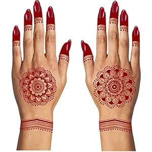 Voorkoms Flower Henna Mehndi Back Side Tattoo Waterproof For Girls Body ...