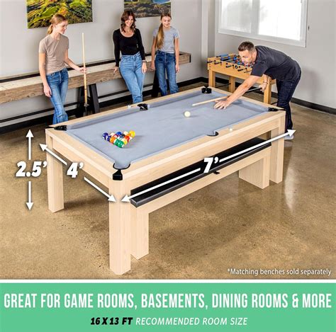 GoSports 7 ft 3 in 1 Pool, Dining, & Table Tennis Combo Table and ...
