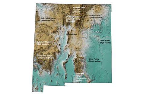 New Mexico Major Mountain Ranges Map New Mexico Map Guide Of The