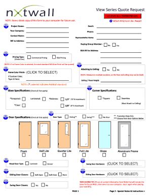 Fillable Online VIEW SERIES RFQ FORM - with Built in Help Links ...