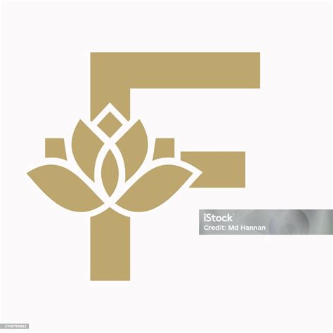 Letter F Flower Concept For Botanic Symbol Beauty Sign Stock Illustration - Download Image Now ...