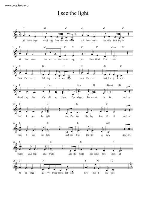 Mandy Moore-I See the Light - From Tangled Sheet Music pdf, -輝く未来 ...