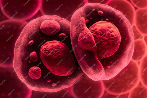 División de células madre embrionarias células humanas bajo el microscopio concepto in vitro ia ...
