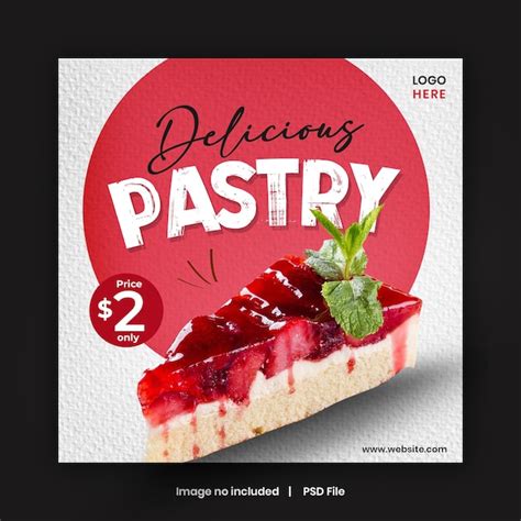 Pastry or bakery social media banner design template | Premium PSD