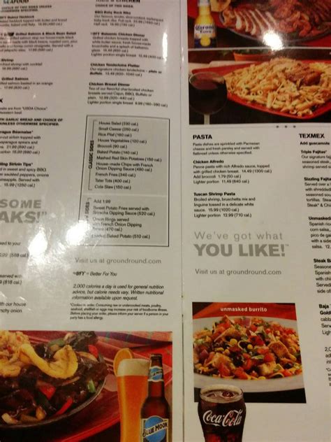 Menu at Ground Round Grill & Bar, Bangor