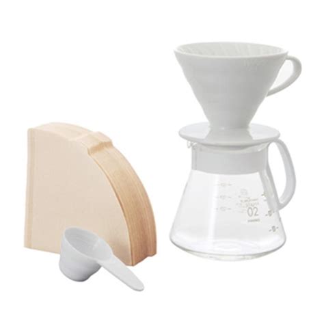 Hario XVDD-3012W V60 02 Ceramic Coffee Brewing Set, White Price