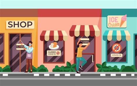 Free Vector | Stores closed due to pandemic | Vector free, Ice shop ...
