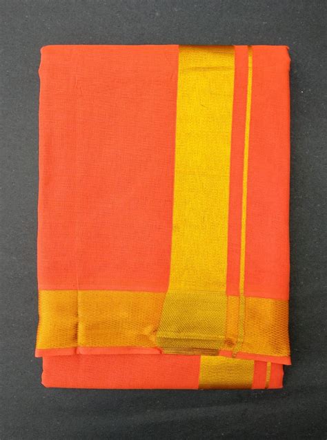 EXD388 Men's Traditional Dhoti With Zari Border on Colour Dhoti Size M ...
